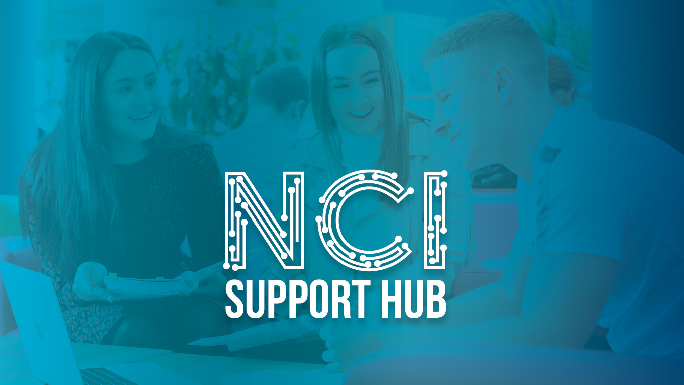 Graphic with text saying NCI Support Hub